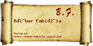 Báber Fabióla névjegykártya